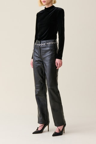 Top en velours - Noir