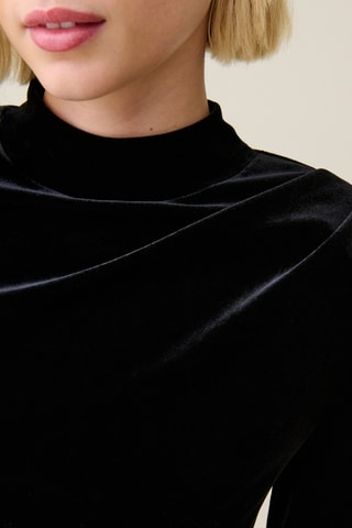 Top en velours - Noir