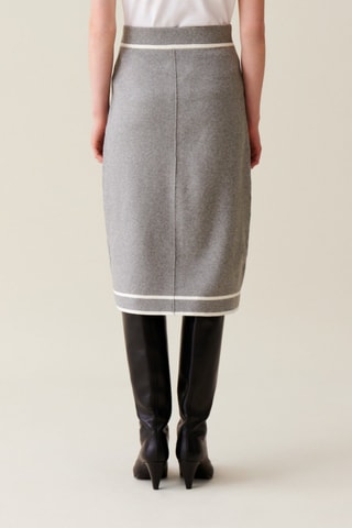 Jupe droite taille haute - Gris