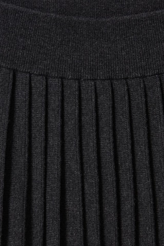 Jupe plissée en laine taille haute - Gris foncé chiné