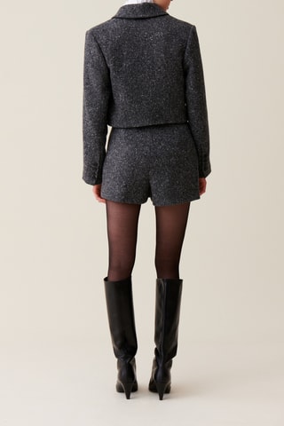 Blazer en laine et soie - Gris chiné