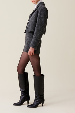 Blazer en laine et soie - Gris chiné