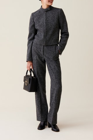 Blazer en laine et soie - Gris foncé