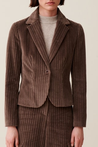 Blazer en velours - Taupe