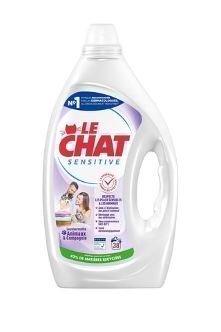 4 x Lessive Sensitive Textile Animaux & Compagnie Le Chat - 38 Lavages - 1,7 l