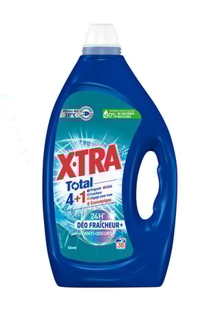 4 x Lessive Fraîcheur+ Givré Xtra Total - 38 Lavages - 1,7 l