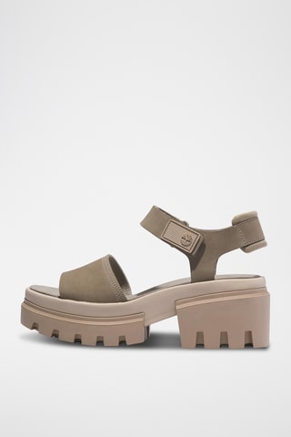 Sandales à talons en cuir - Taupe