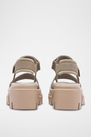 Sandales à talons en cuir - Taupe