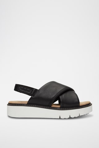 Sandales plateformes en cuir - Noir