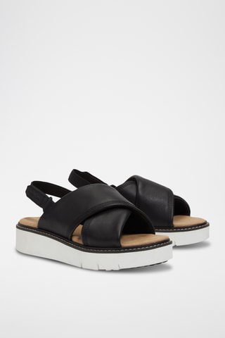 Sandales plateformes en cuir - Noir