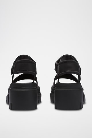 Sandales à talons en cuir - Noir