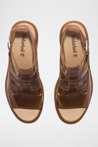 Sandales à talons en cuir - Marron