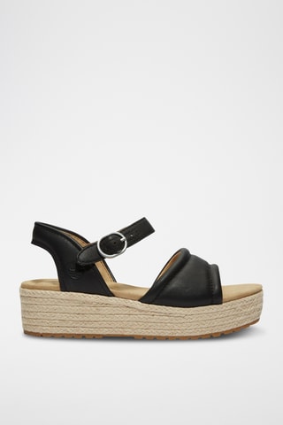 Sandales plateformes en cuir - Noir