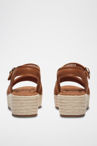 Sandales plateformes en cuir - Marron