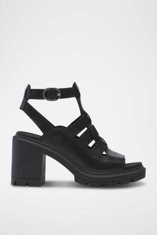 Sandales à talons en cuir - Noir