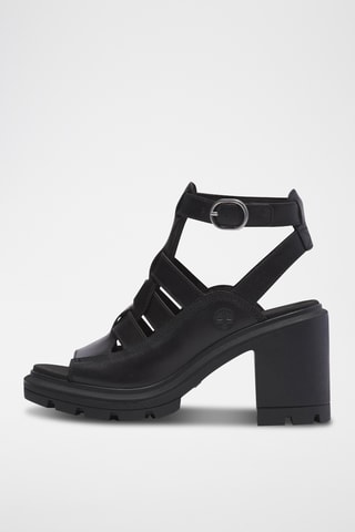 Sandales à talons en cuir - Noir