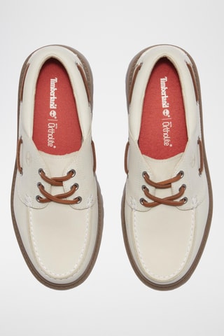 Chaussures bateau plateformes en cuir - Blanc