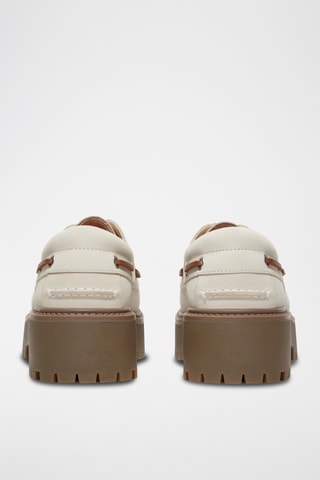 Chaussures bateau plateformes en cuir - Blanc