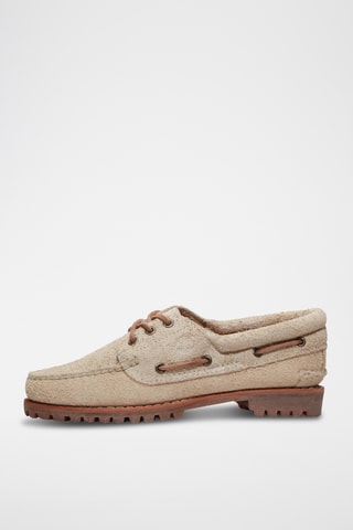 Chaussures bateau en nubuck - Beige