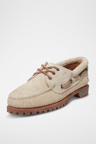 Chaussures bateau en nubuck - Beige