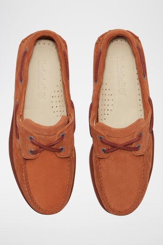 Chaussures bateau en nubuck - Orange