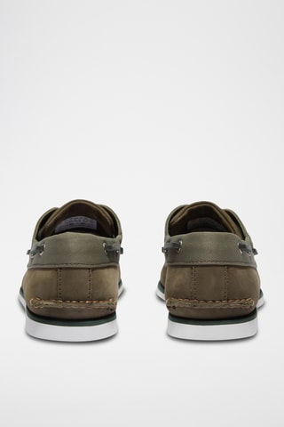 Chaussures bateau en cuir - Kaki