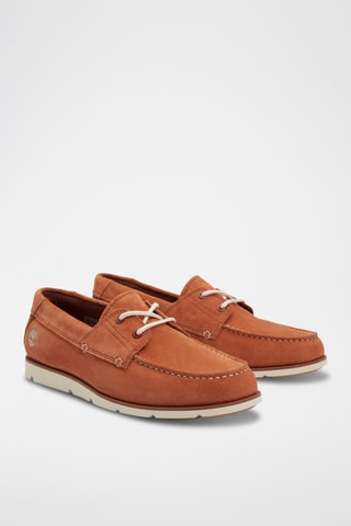 Chaussures bateau en nubuck - Camel