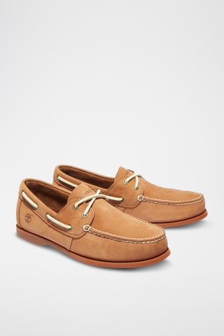 Chaussures bateau en nubuck - Marron clair