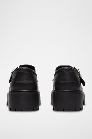 Sandales plateformes en cuir - Noir