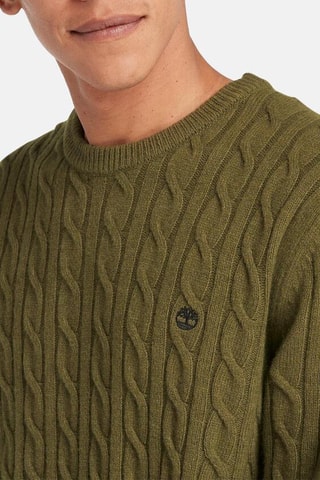 Pull en laine Cable - Vert olive
