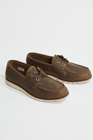 Chaussures bateau en cuir - Marron