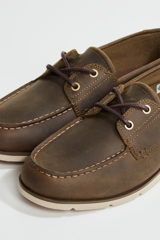 Chaussures bateau en cuir - Marron
