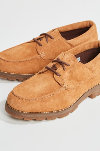 Chaussures bateau en cuir - Camel