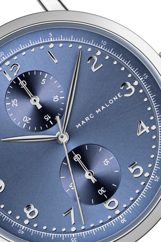 Reloj de cuarzo de acero - Plateado y azul claro