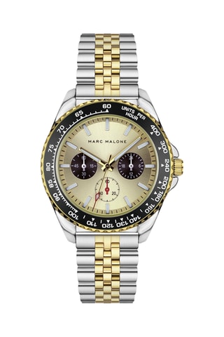 Reloj de cuarzo de acero - Taquímetro - Plateado y dorado