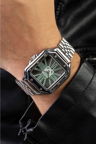 Reloj de cuarzo de acero - Plateado