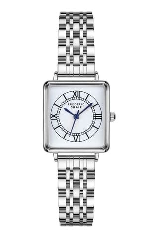 Reloj de cuarzo de acero - Plateado y blanco - Frederic Graff