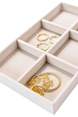 Organizador de terciopelo para joyas - 21 x 12,5 x 2,5 cm