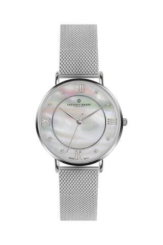 Reloj de cuarzo de acero - Plateado y blanco - Frederic Graff