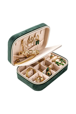 Joyero de terciopelo Berlin - Verde oscuro - Somm