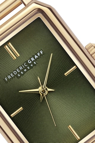 Reloj de cuarzo de acero - Dorado y caqui - Frederic Graff