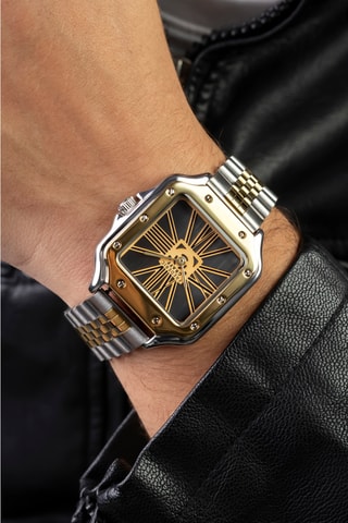 Reloj de cuarzo de acero - Plateado y dorado