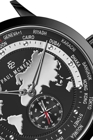 Montre à quartz en acier - Noir