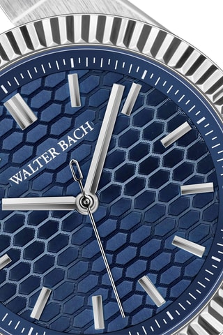 Montre à quartz en acier - Argenté et bleue