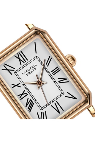 Reloj de cuarzo de piel - Negro y rosa dorado - Frederic Graff