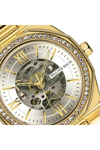 Reloj automático de silicona y chapado en ion de oro amarillo - Walter Bach