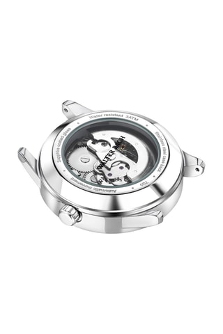 Reloj automático de acero y chapado en ion de plata Kronach - Plateado y azul oscuro - Walter Bach