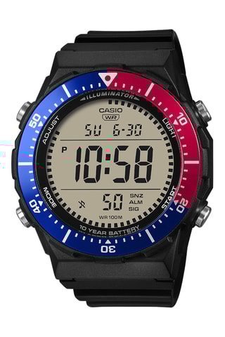 Relógio digital em resina - Cronómetro e GMT - Preto e azul