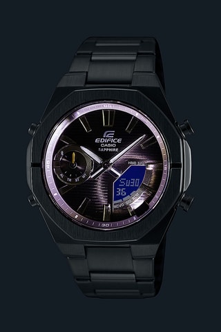 Relógio analógico-digital em aço - Cronómetro - Prateado e cinzento