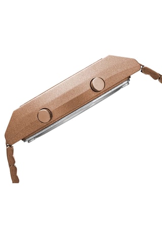 Relógio digital em aço com revestimento iónico cor camel - cronómetro